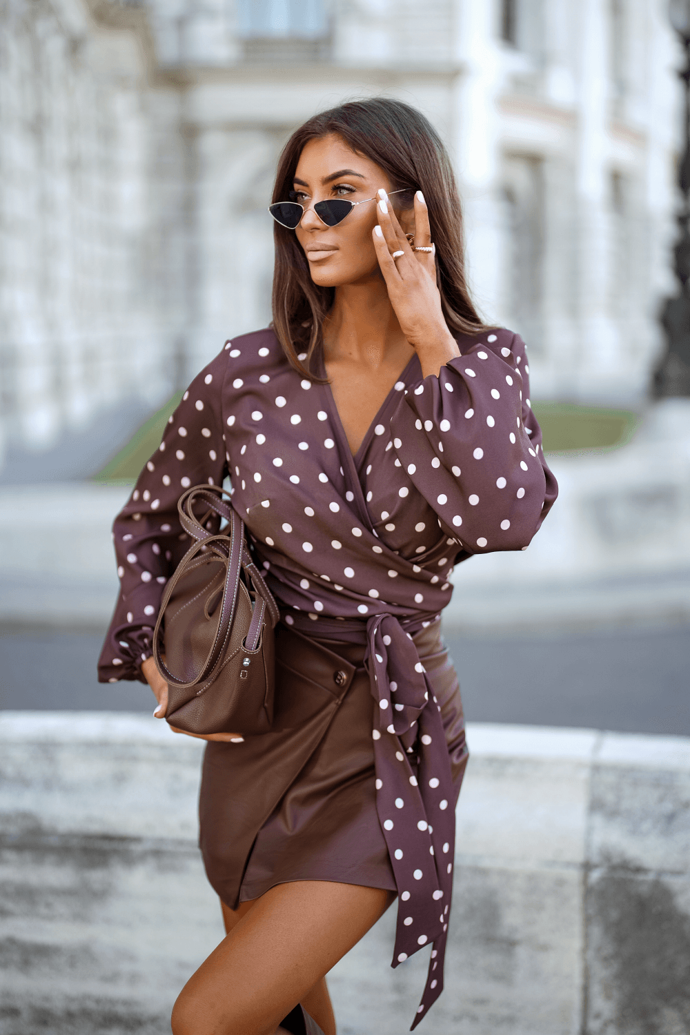 Bluzka TULLA - Brown Dots